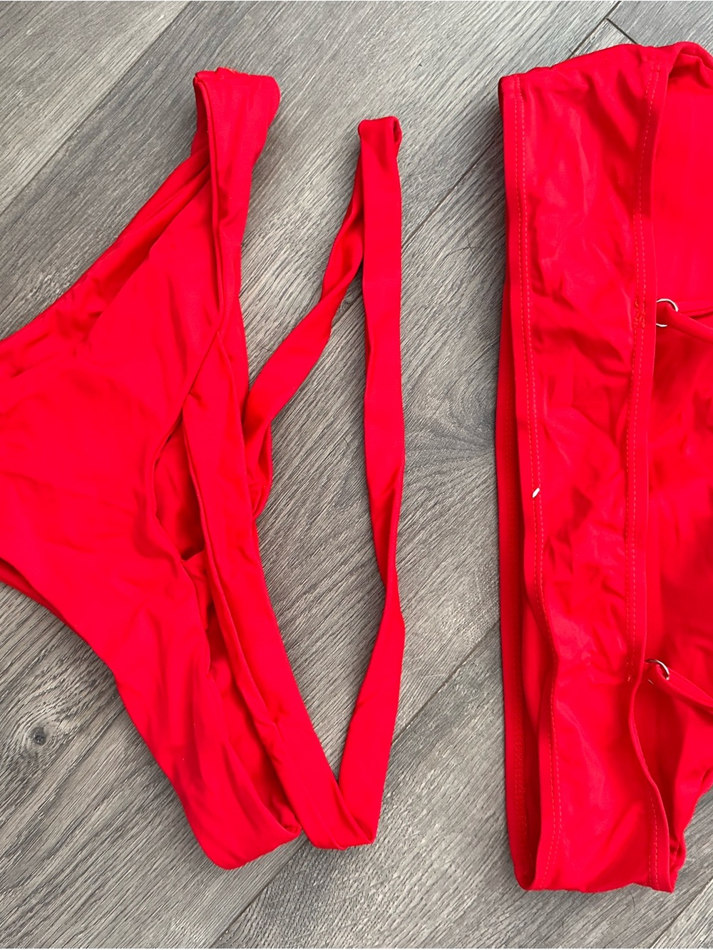 Zaful Red Bikini Set - Strappy Top & Cheeky Bottoms - Picture 2 of 4